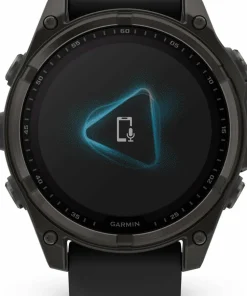 Garmin Fenix 8 Solar 47mm, Sapphire Solar Carbon Gray DLC Titanium - Black/Pebble Grey Silicone Strap