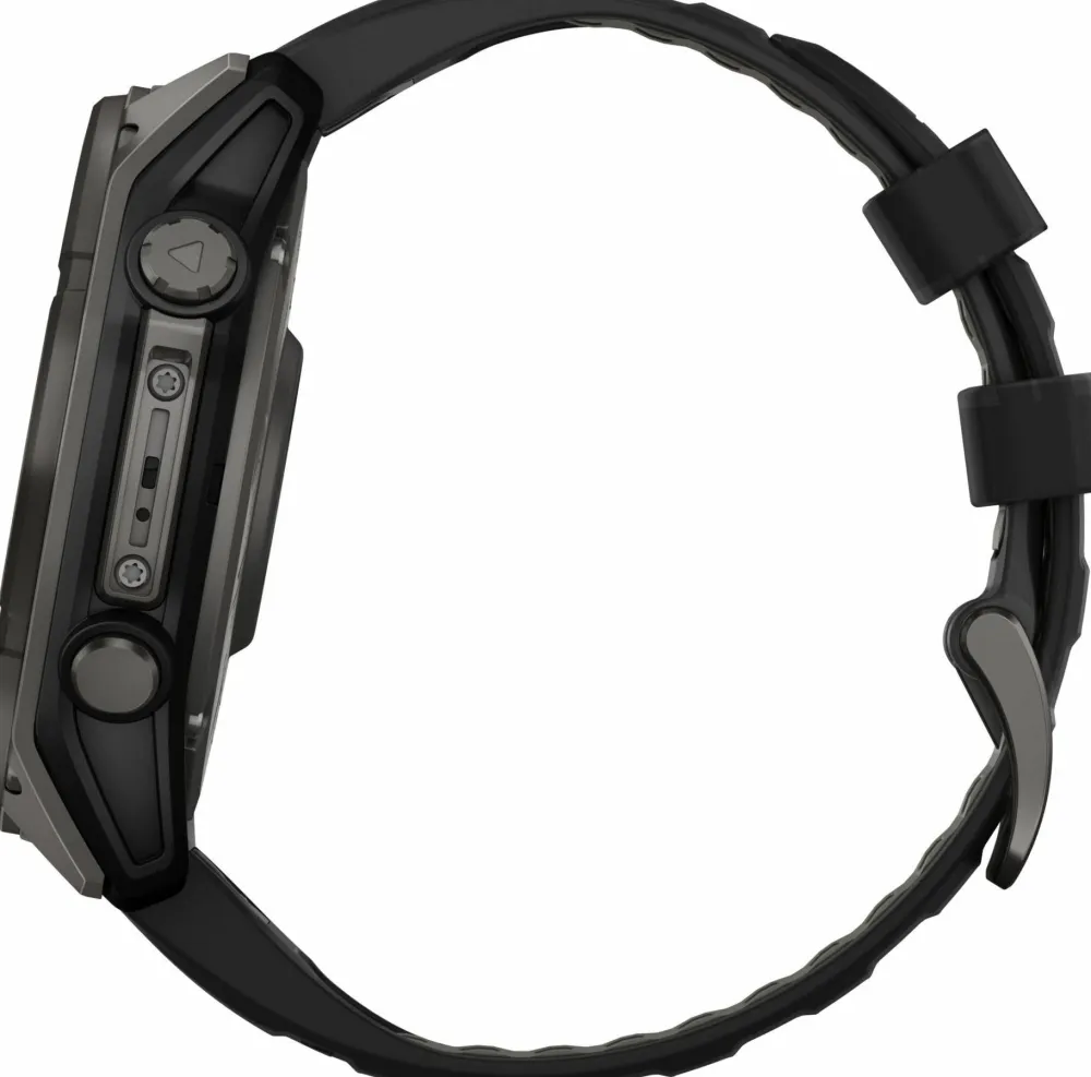 Garmin Fenix 8 Solar 51mm, Sapphire Solar Carbon Gray DLC Titanium - Black/Pebble Grey Silicone Strap Sale