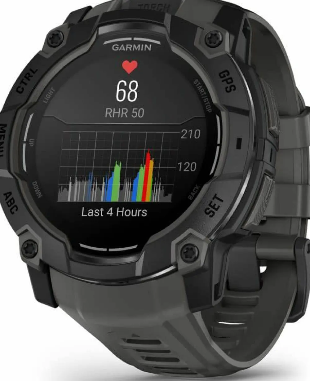 Garmin Instinct 3 AMOLED, 50mm Black Bezel With Charcoal Band Outlet