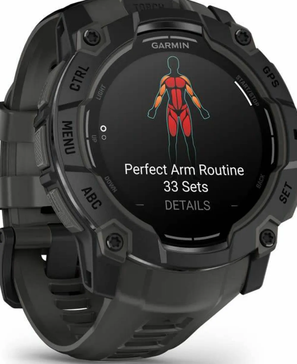 Garmin Instinct 3 AMOLED, 50mm Black Bezel With Charcoal Band Outlet
