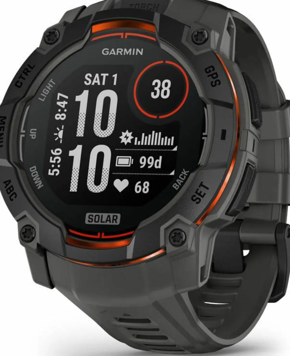 Garmin Instinct 3 Solar, 50 mm Black Bezel With Charcoal Band