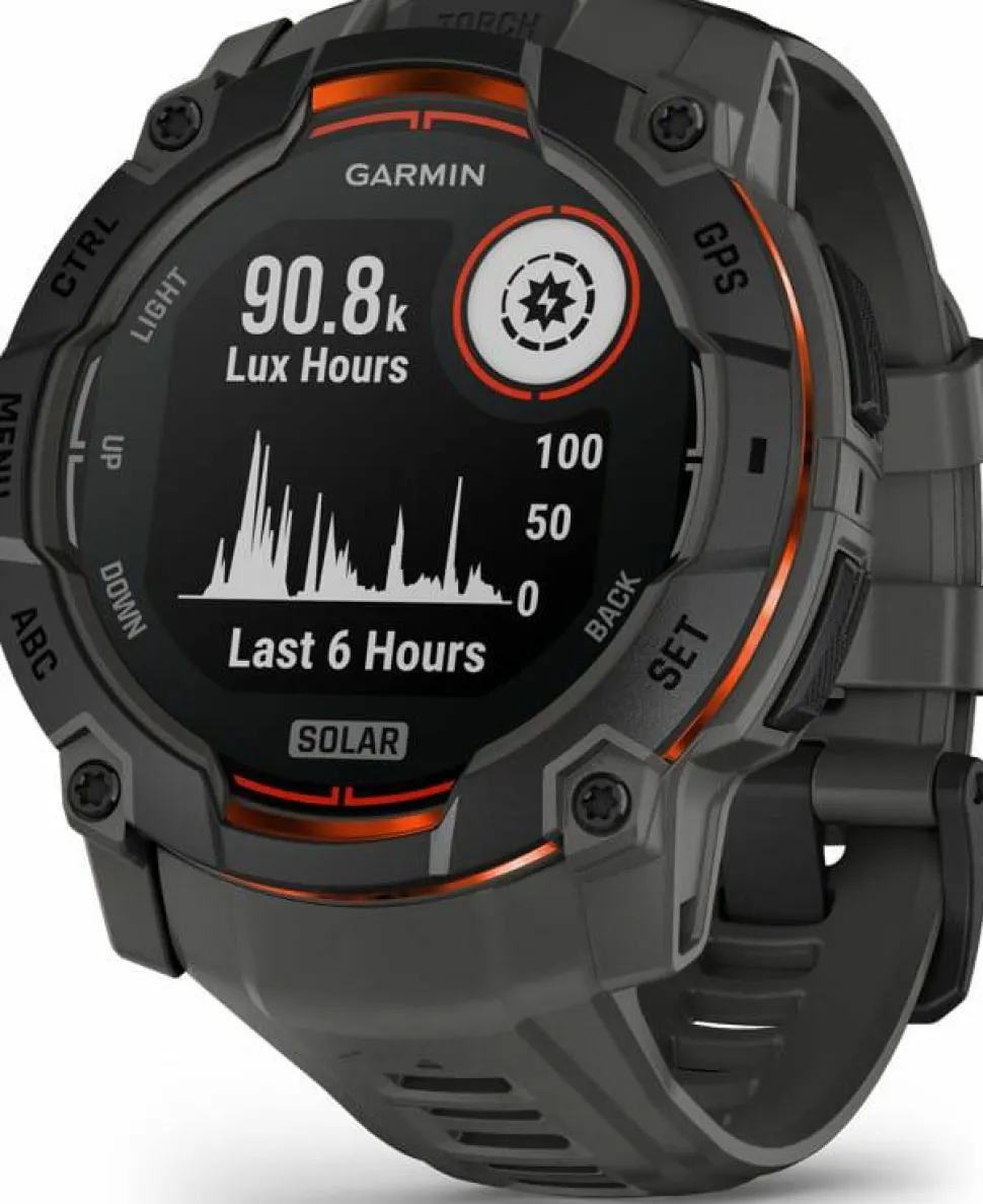 Garmin Instinct 3 Solar, 50 mm Black Bezel With Charcoal Band