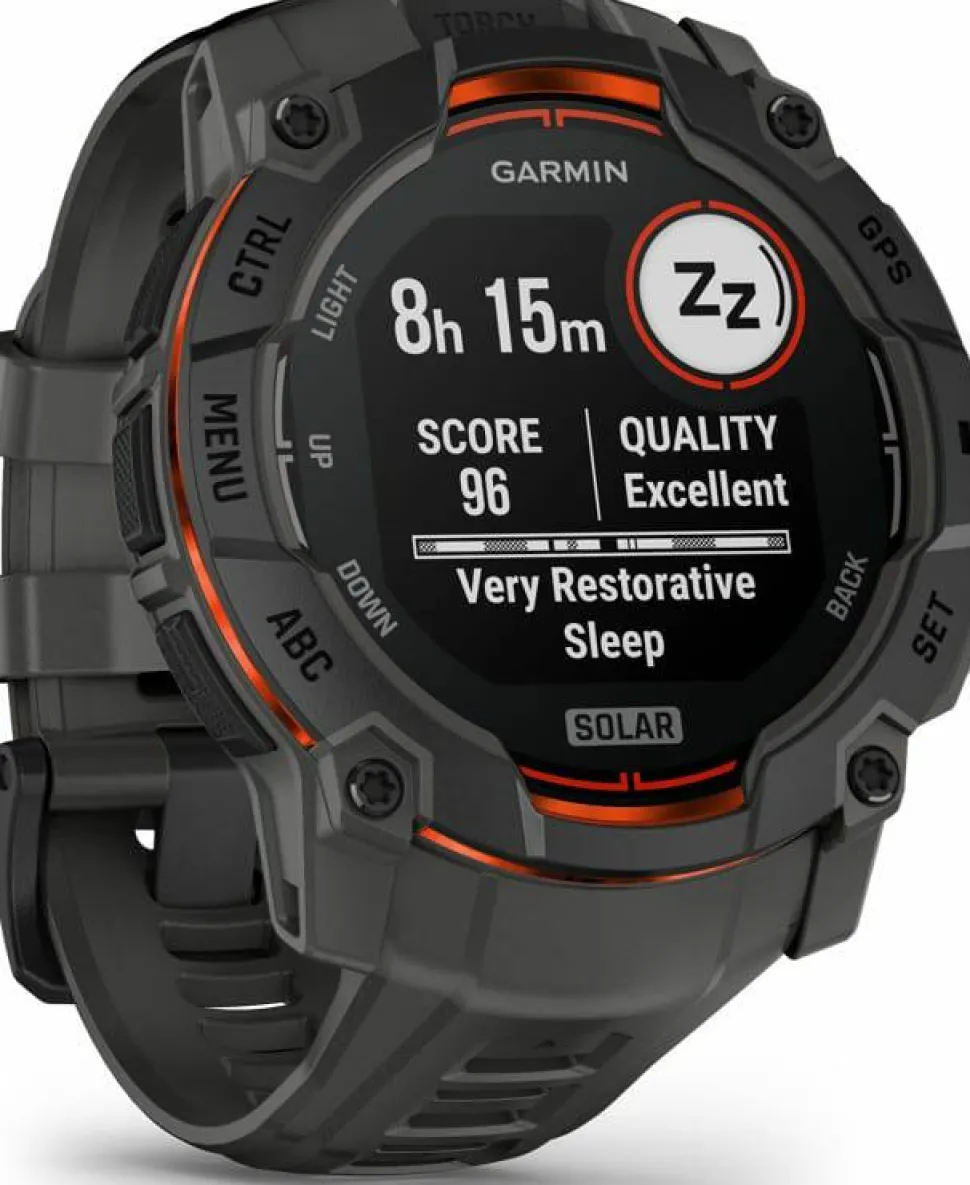 Garmin Instinct 3 Solar, 50 mm Black Bezel With Charcoal Band