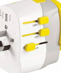 Hot Worldwide Adaptor + Twin USB-A Elektronik