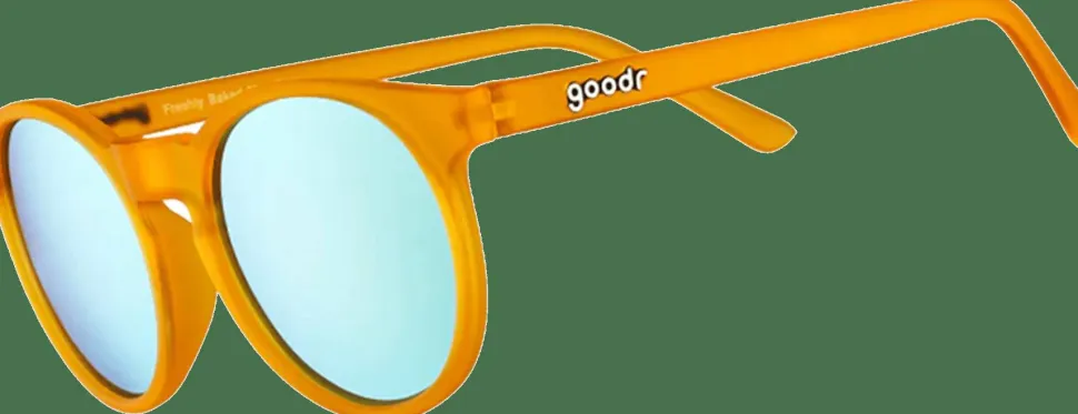 Goodr Sunglasses Freshly Baked Man Buns Dark Yellow