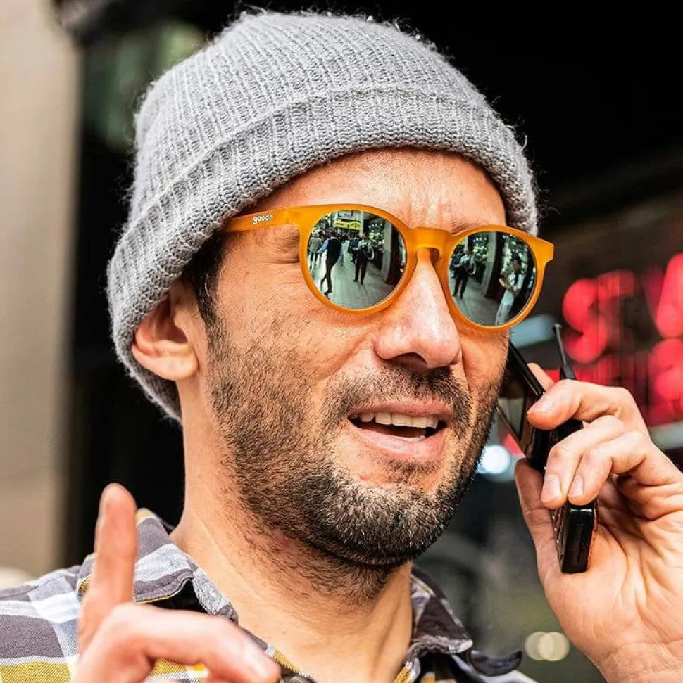 Goodr Sunglasses Freshly Baked Man Buns Dark Yellow