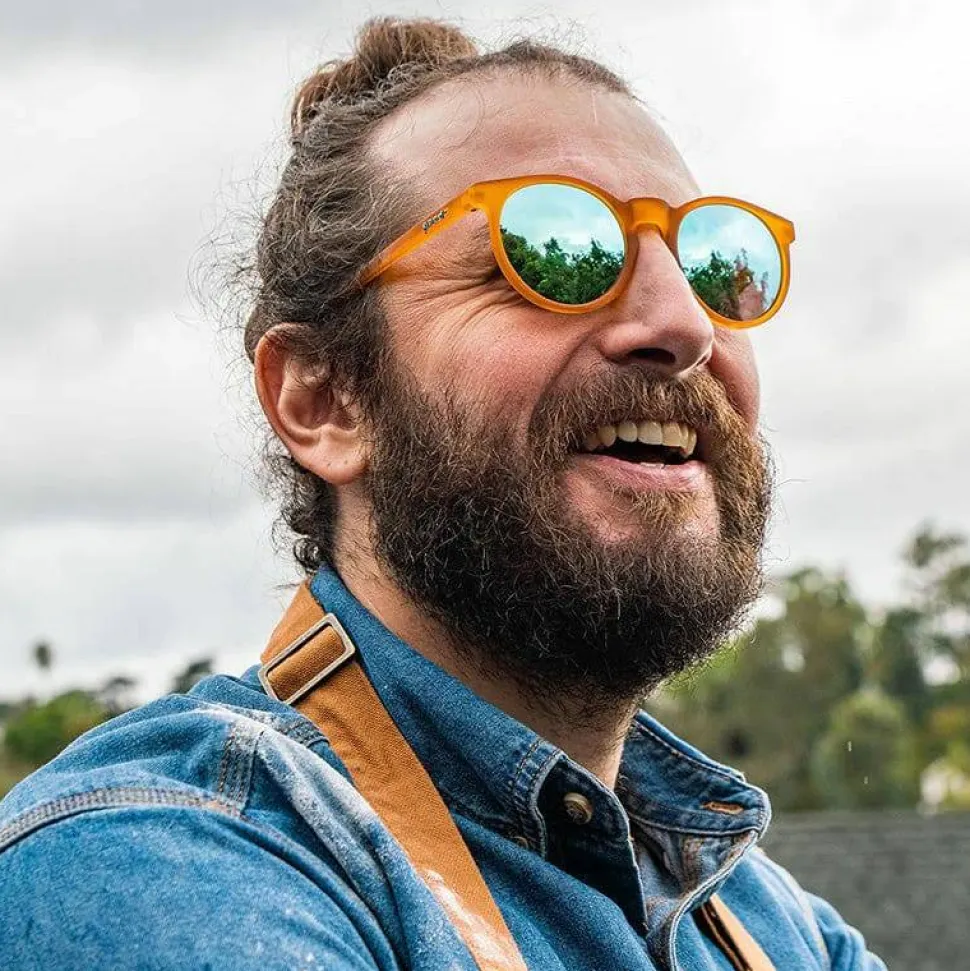 Goodr Sunglasses Freshly Baked Man Buns Dark Yellow