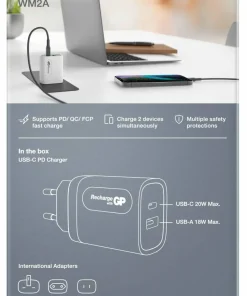 GP Batterier GP Wall Charger WM2A PD 20W White