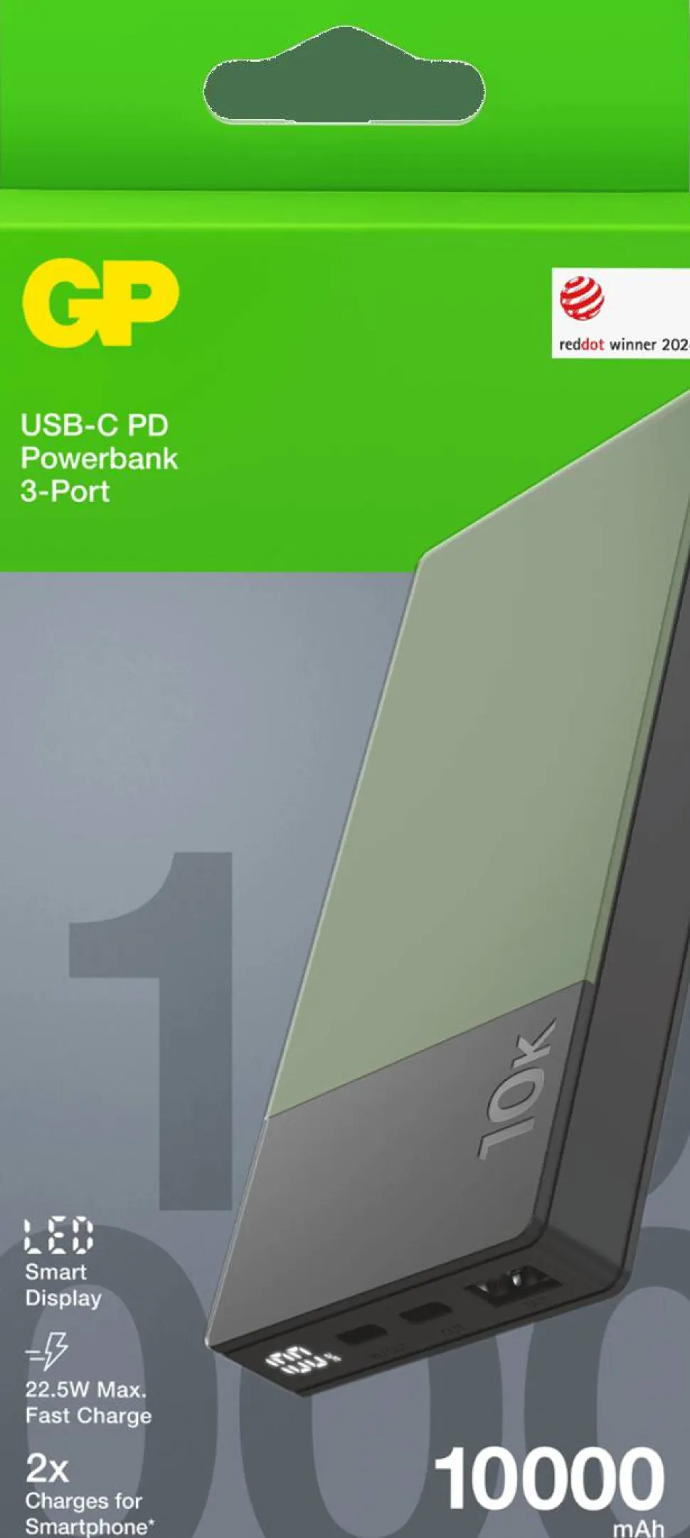 GP Batterier Powerbank M2+ 10000 mAh Green