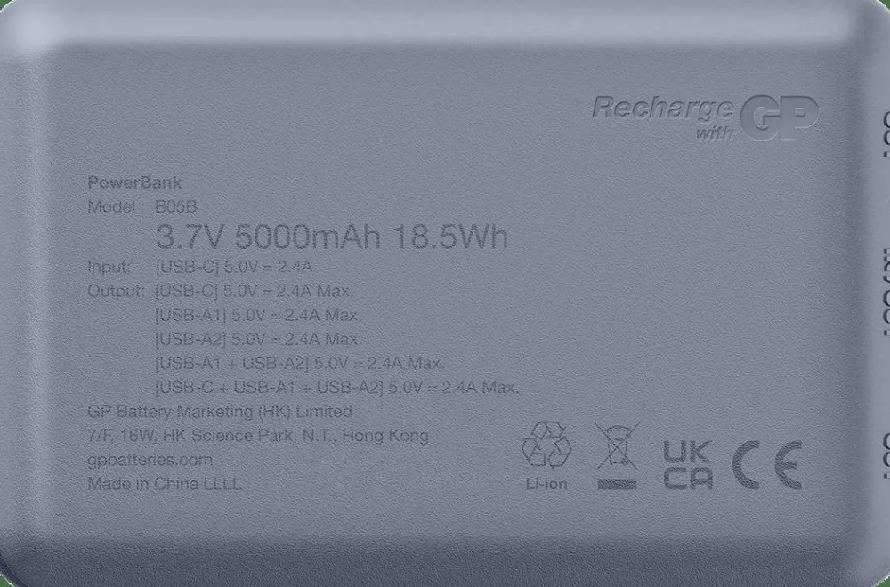 GP Batterier Powerbank Plus 5000 mAh Blue