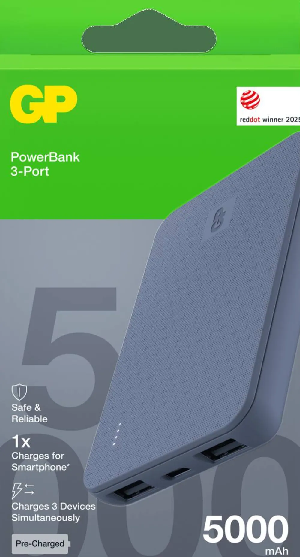 GP Batterier Powerbank Plus 5000 mAh Blue
