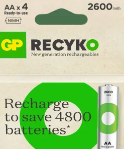 GP Batterier Recyko AA-Battery 2600mAh 4-Pack Nocolour Clearance