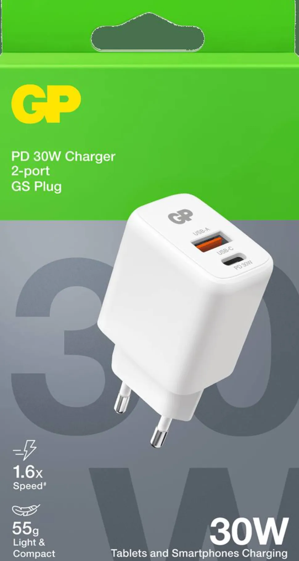 GP Batterier USB Wall Charger PD 30W White