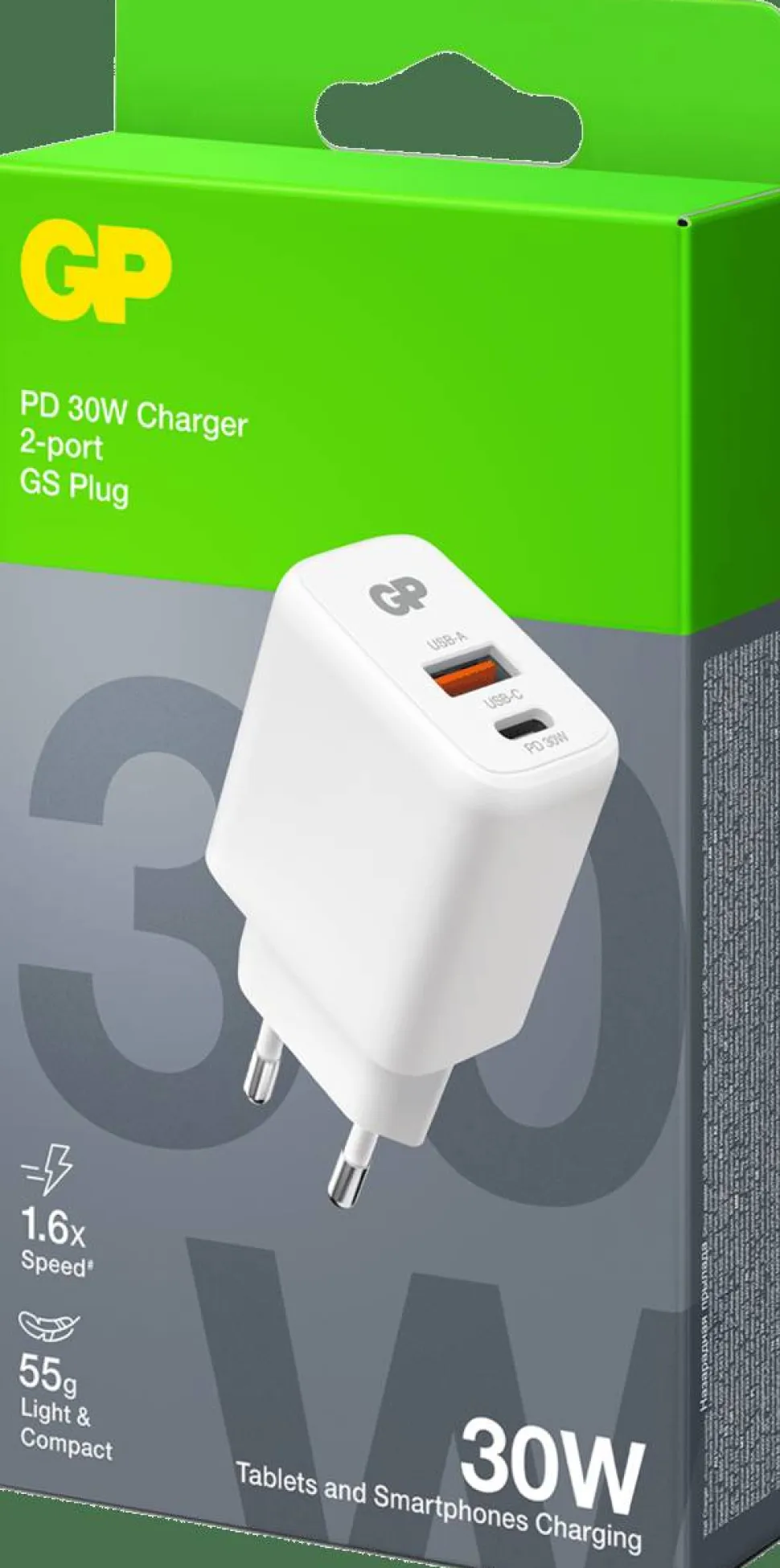 GP Batterier USB Wall Charger PD 30W White