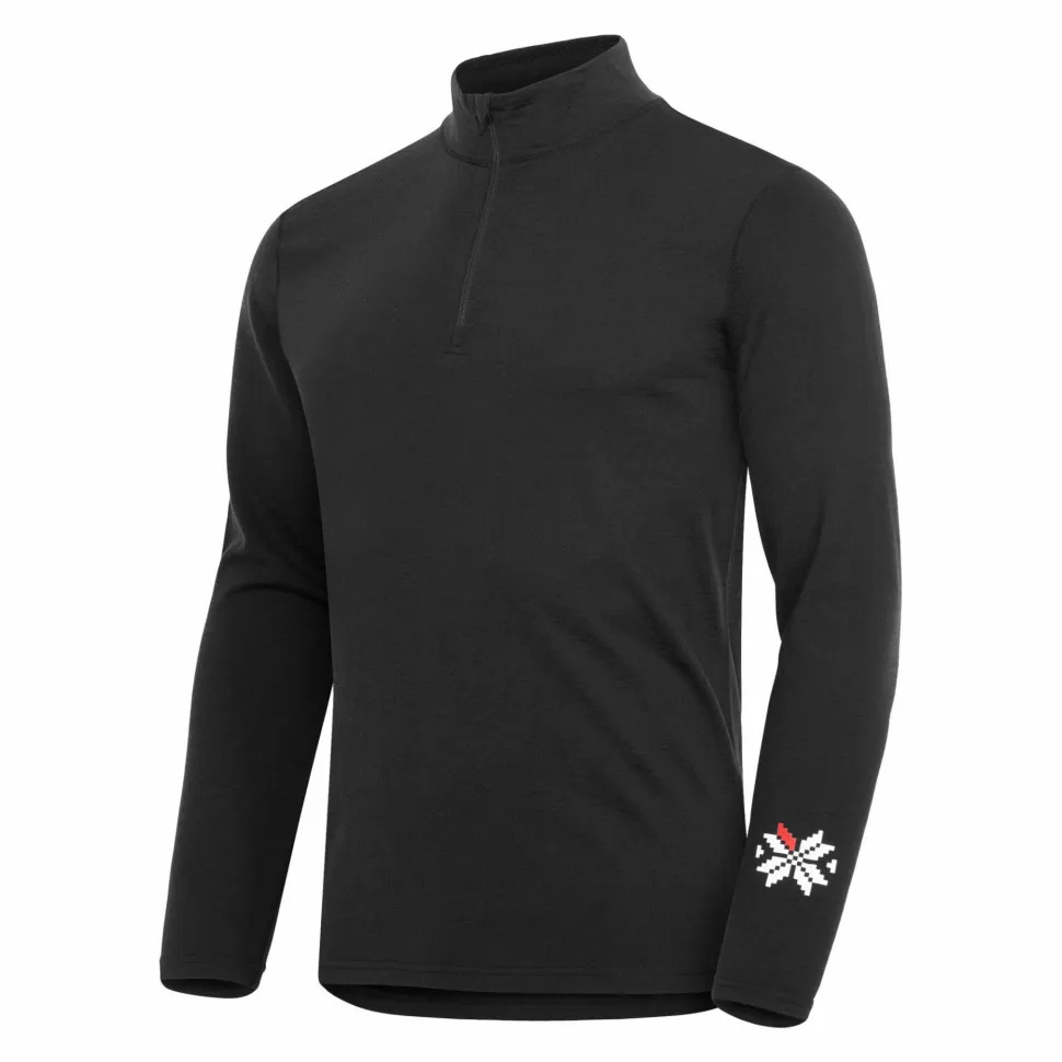 Gridarmor Men's Merino Undertøy Zip Top Black Beauty