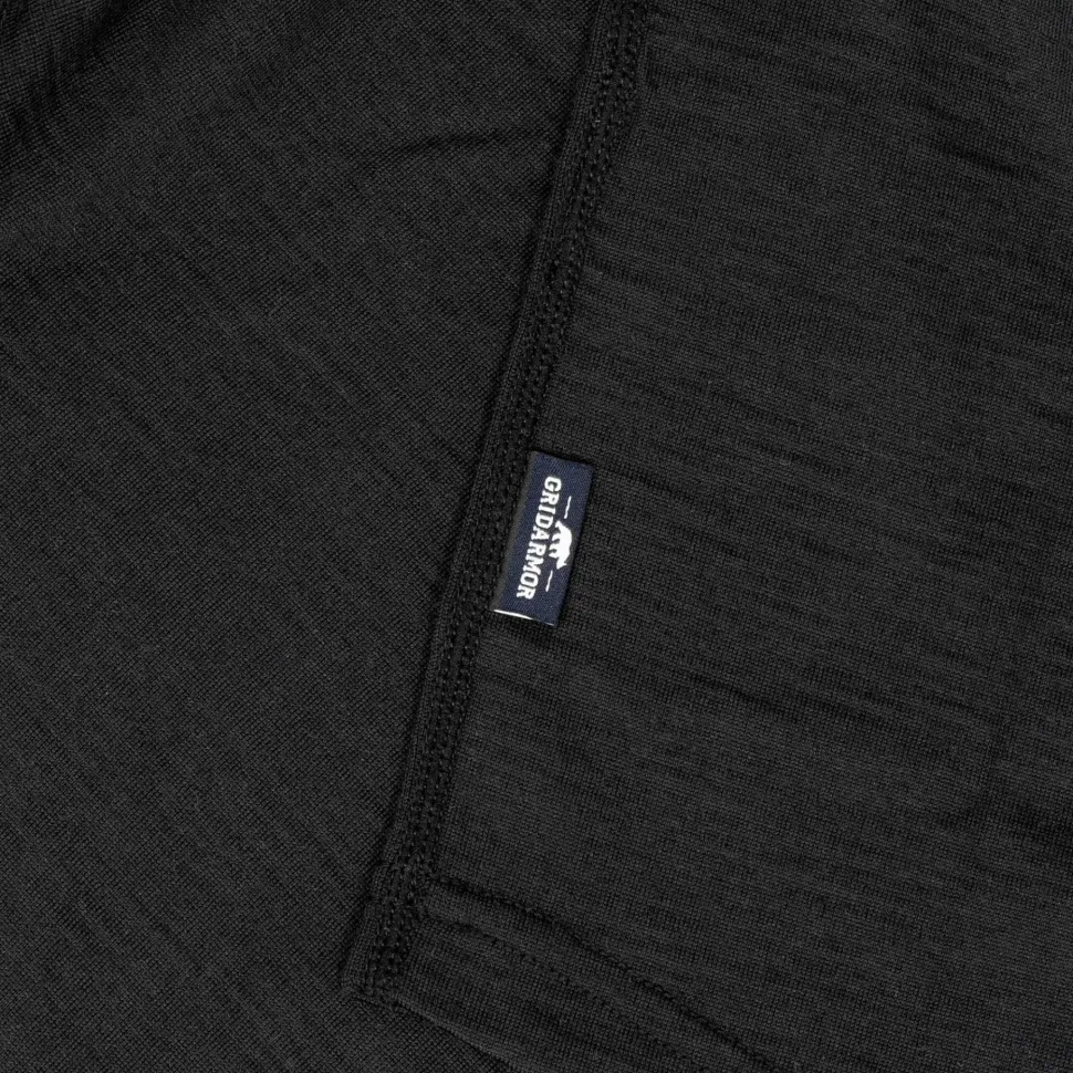 Gridarmor Men's Merino Undertøy Zip Top Black Beauty