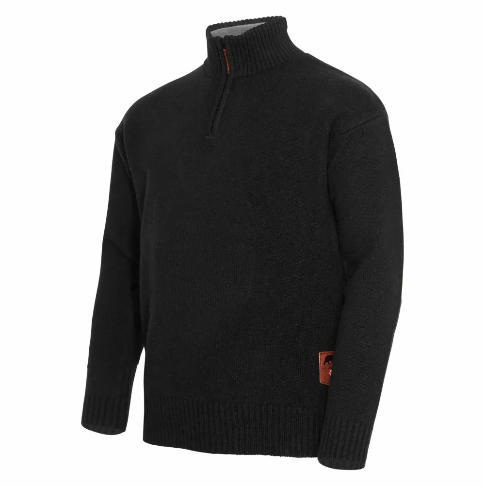 Sale Men's Snøkrystall Solid Half Zip Ullgenser Herrtröjor & Skjortor