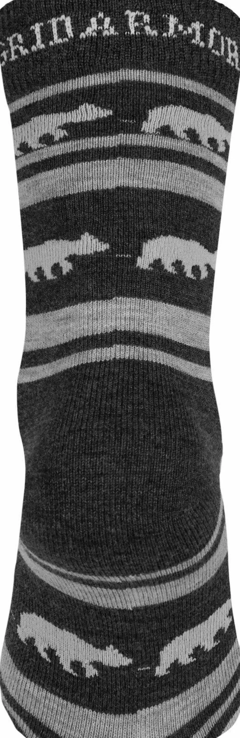Gridarmor Striped Bear Merino Socks Dark Grey Melange Outlet