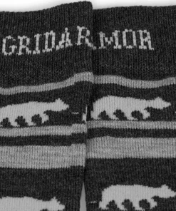 Gridarmor Striped Bear Merino Socks Dark Grey Melange Outlet