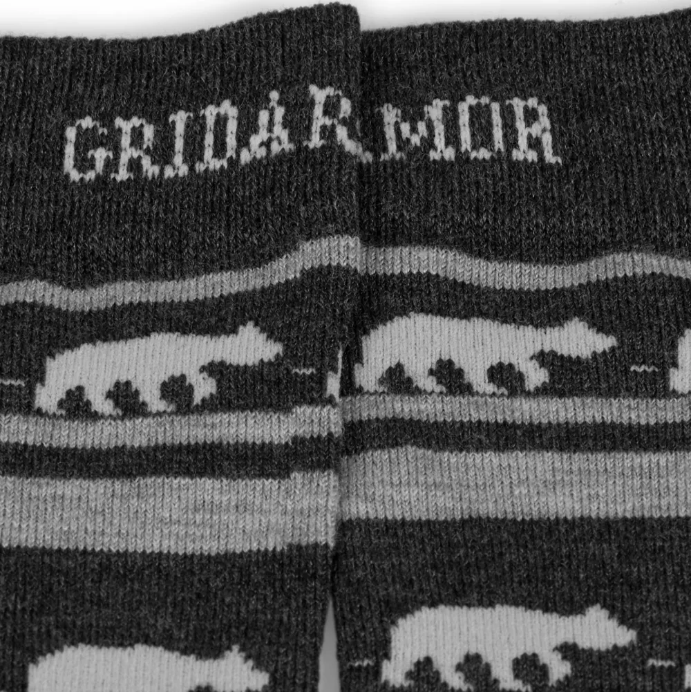 Gridarmor Striped Bear Merino Socks Dark Grey Melange Outlet