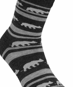 Gridarmor Striped Bear Merino Socks Dark Grey Melange Outlet
