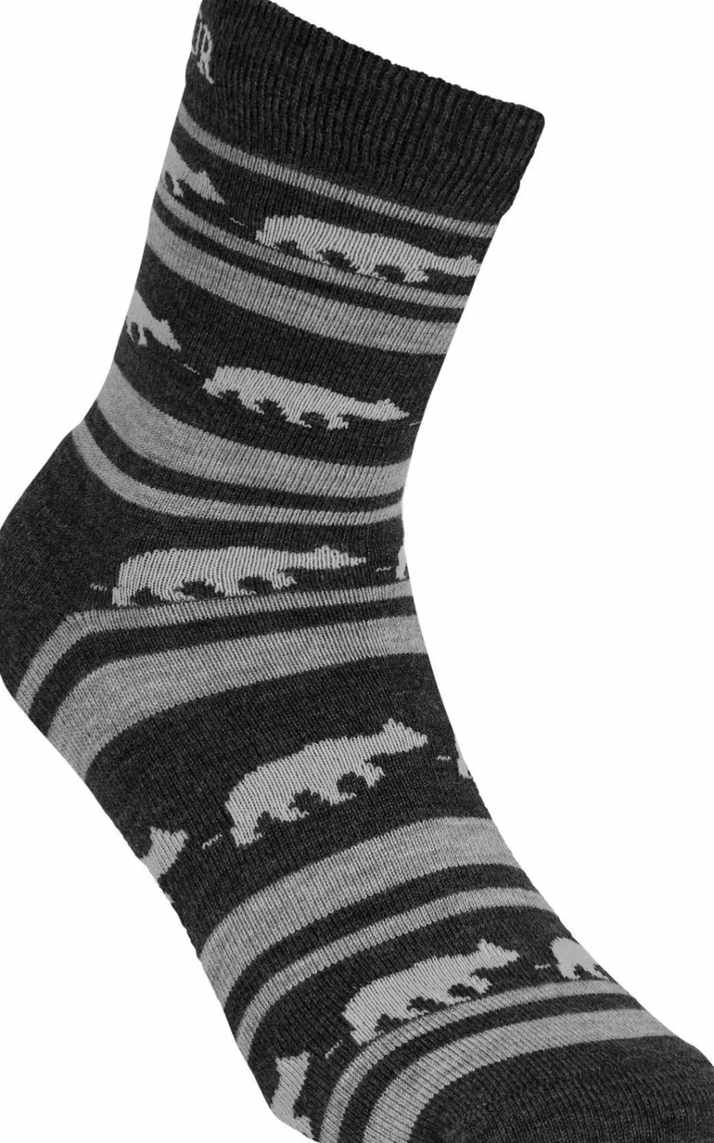 Gridarmor Striped Bear Merino Socks Dark Grey Melange Outlet