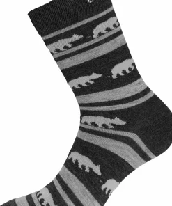 Gridarmor Striped Bear Merino Socks Dark Grey Melange Outlet