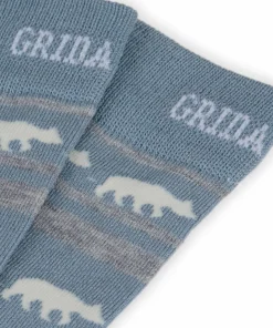 Gridarmor Striped Bear Merino Socks Blue Shadow