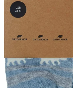 Gridarmor Striped Bear Merino Socks Blue Shadow