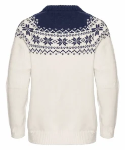 Gridarmor Women’s Snøkrystall Round Neck Ullgenser White/Dark Navy White/Dk. Navy New
