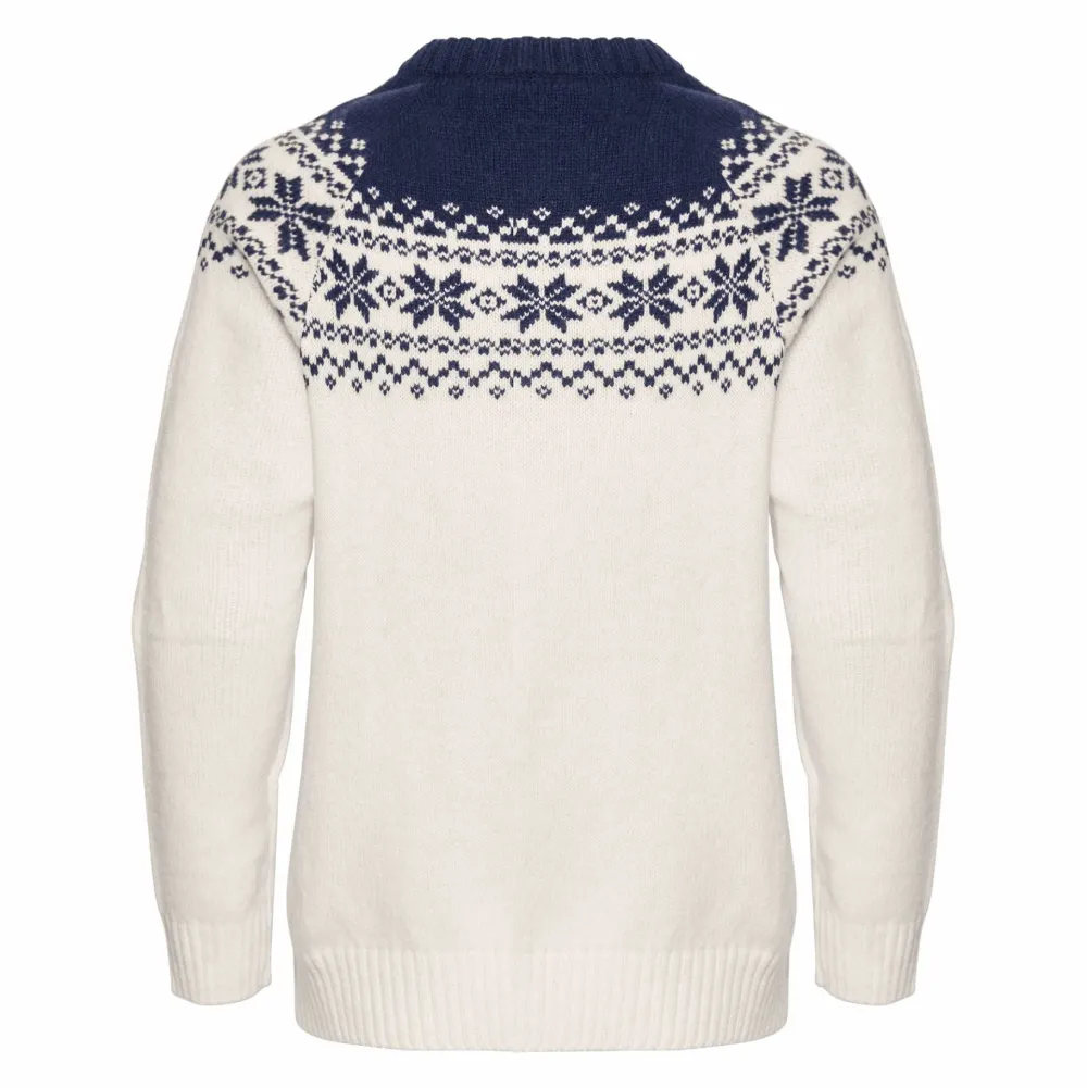 Gridarmor Women’s Snøkrystall Round Neck Ullgenser White/Dark Navy White/Dk. Navy New