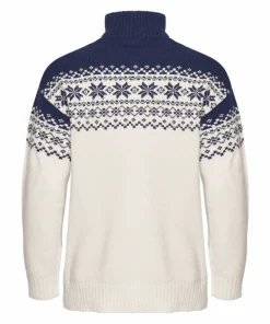 Gridarmor Women's Snøkrystall Half Zip Ullgenser White/Dark Navy