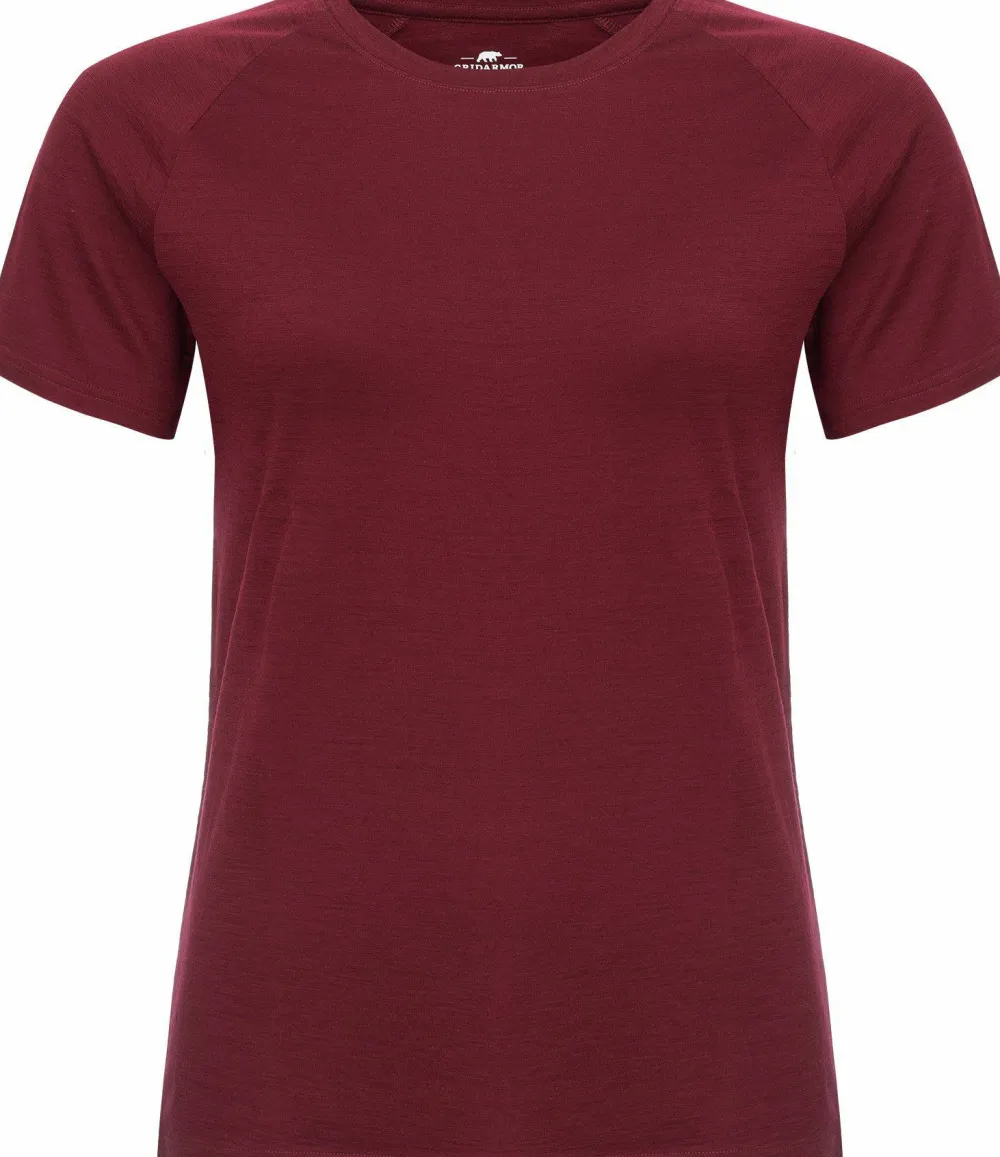Gridarmor Women's Thin Merino Tee Tawny Port Best