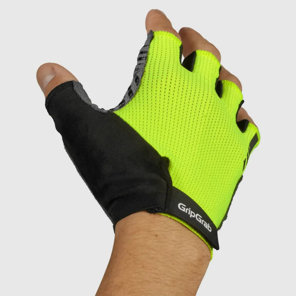 Gripgrab Expert RC Max Padded Short Finger Summer Gloves Yellow Hi-Vis