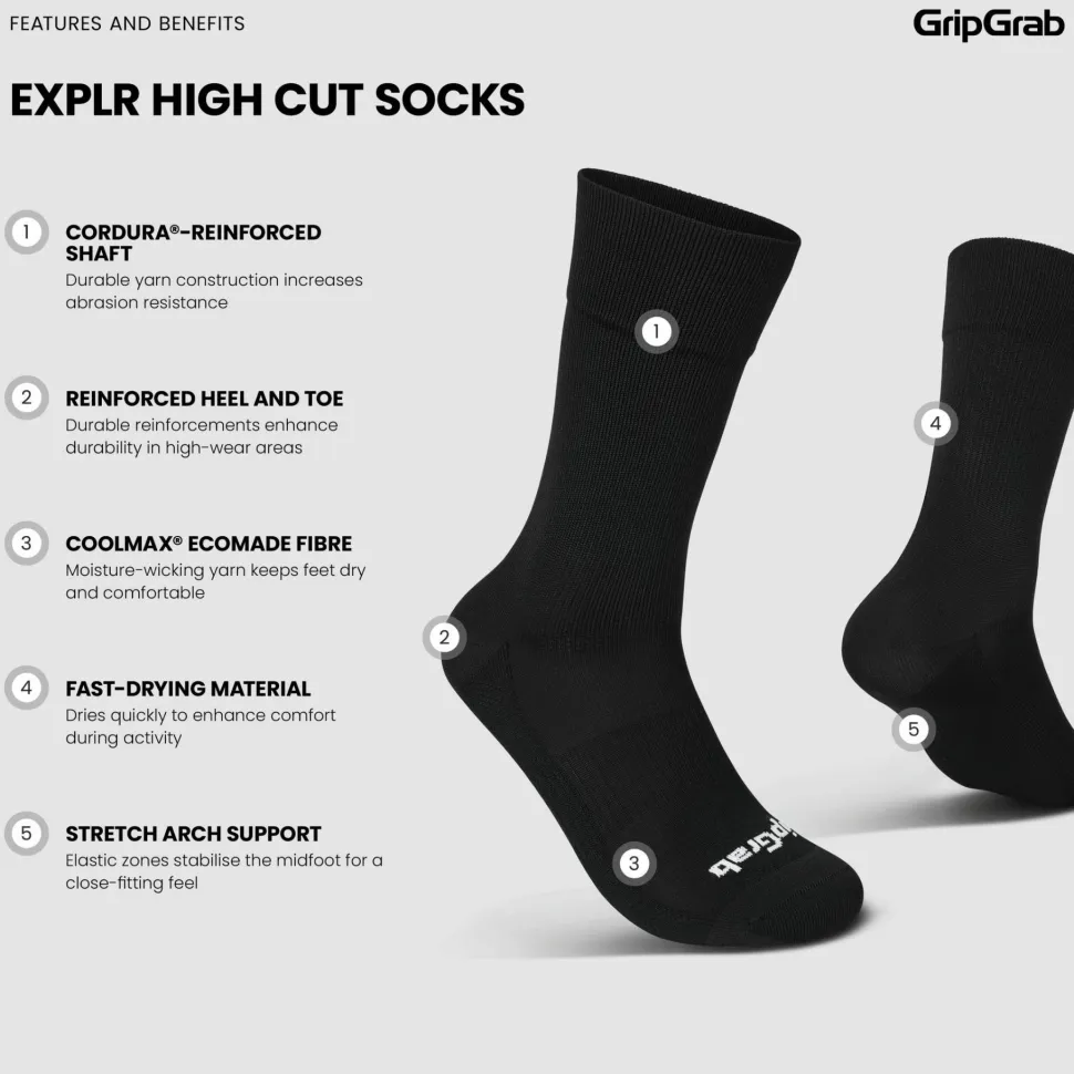 Gripgrab EXPLR High Cut Socks Black