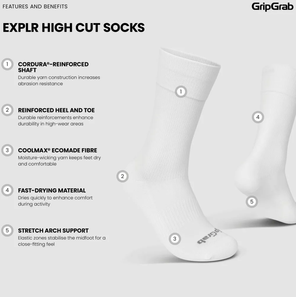 Gripgrab EXPLR High Cut Socks White Hot