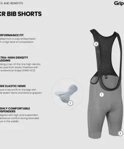 Gripgrab Men's PACR Bib Shorts Grey Discount