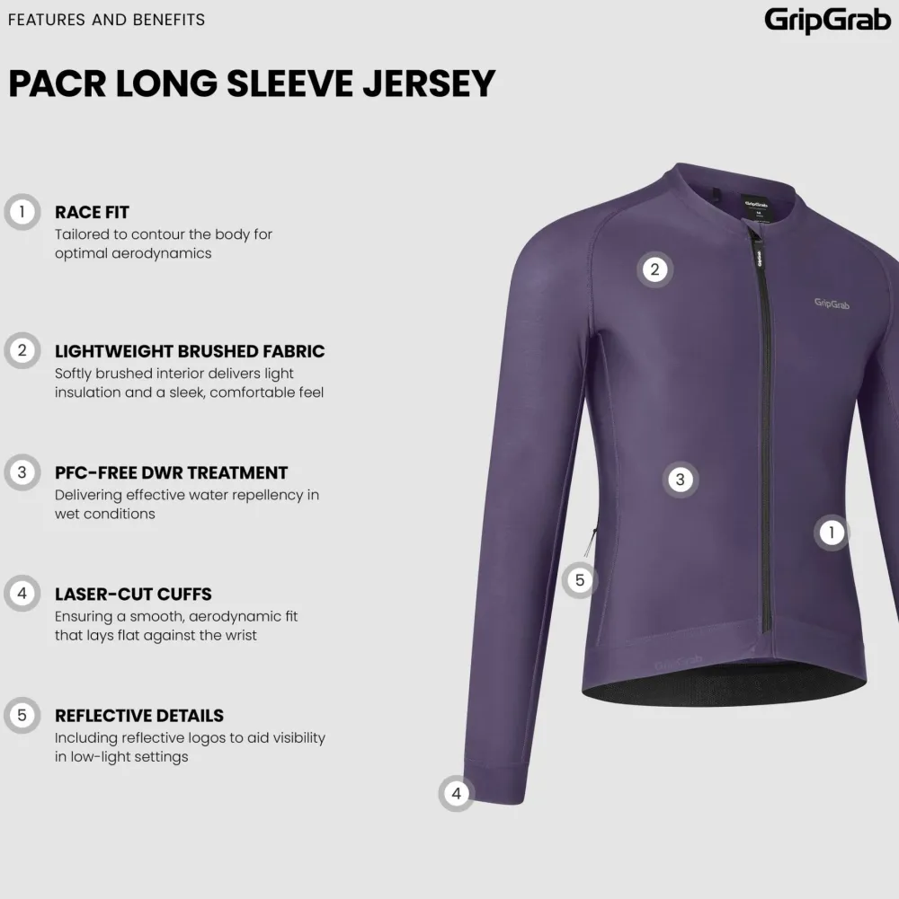 Gripgrab Men's Pacr Long Sleeve Jersey Purple Outlet