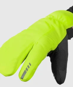 Gripgrab Nordic 2 Windproof Deep Winter Lobster Gloves Yellow Hi-Vis