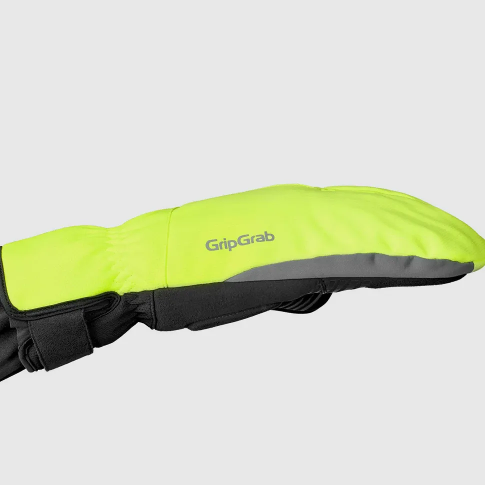 Gripgrab Nordic 2 Windproof Deep Winter Lobster Gloves Yellow Hi-Vis