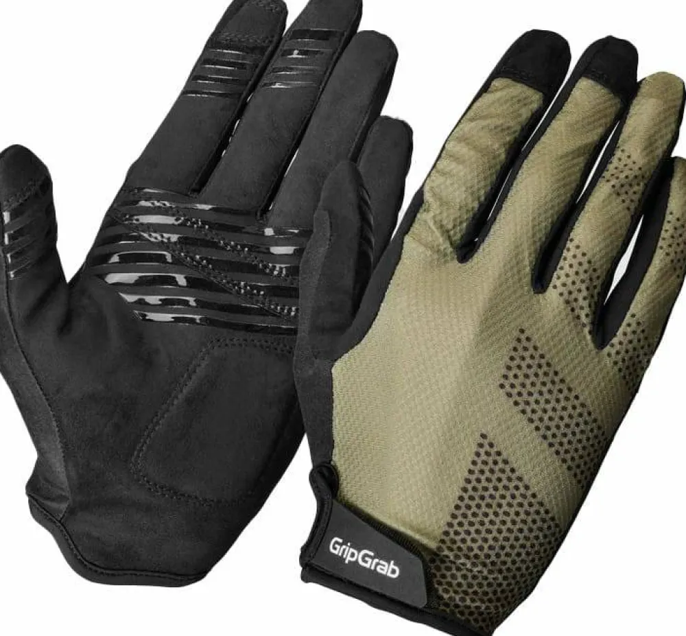 Gripgrab Ride Lite Padded Full Finger Summer Gloves Olive Green Hot