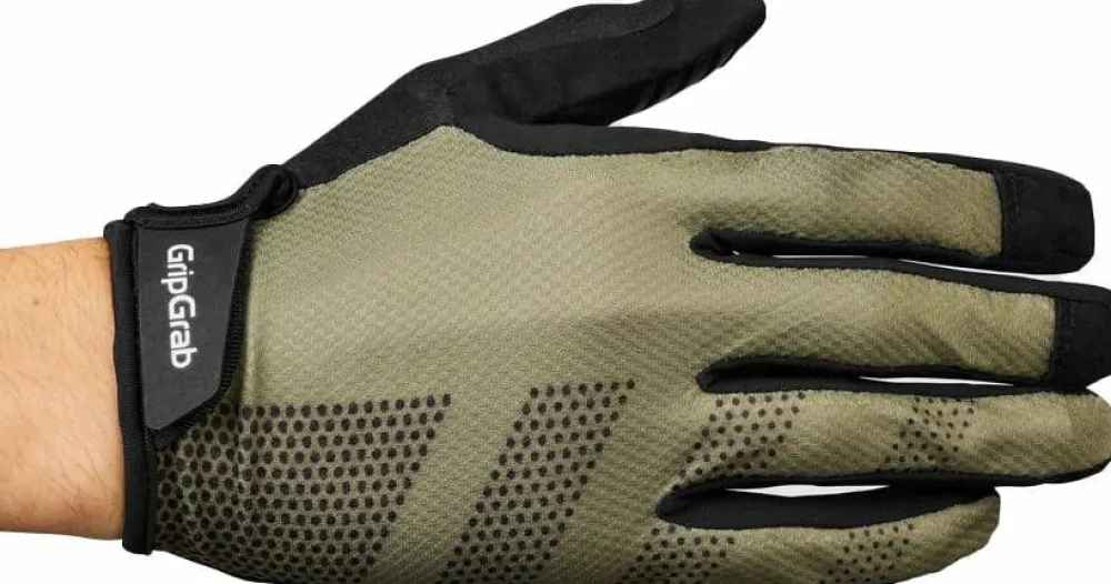 Gripgrab Ride Lite Padded Full Finger Summer Gloves Olive Green Hot