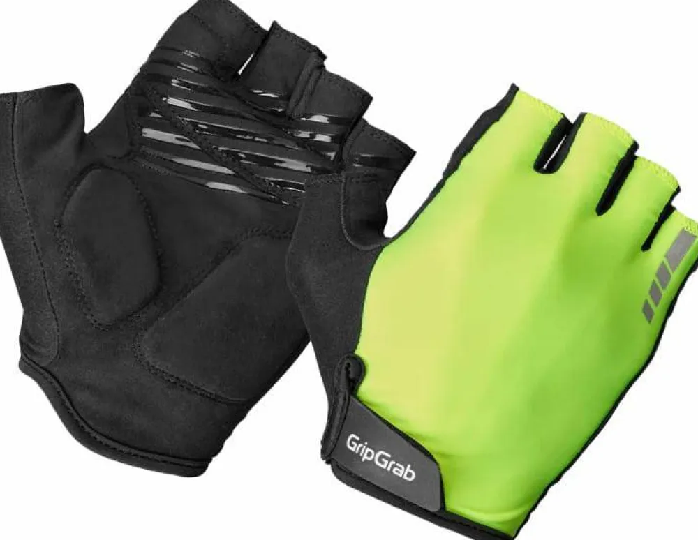 Gripgrab Ride Padded Short Finger Summer Gloves Yellow Hi-Vis New