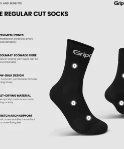 Gripgrab RIDE Regular Cut Socks 3-Pack Black New