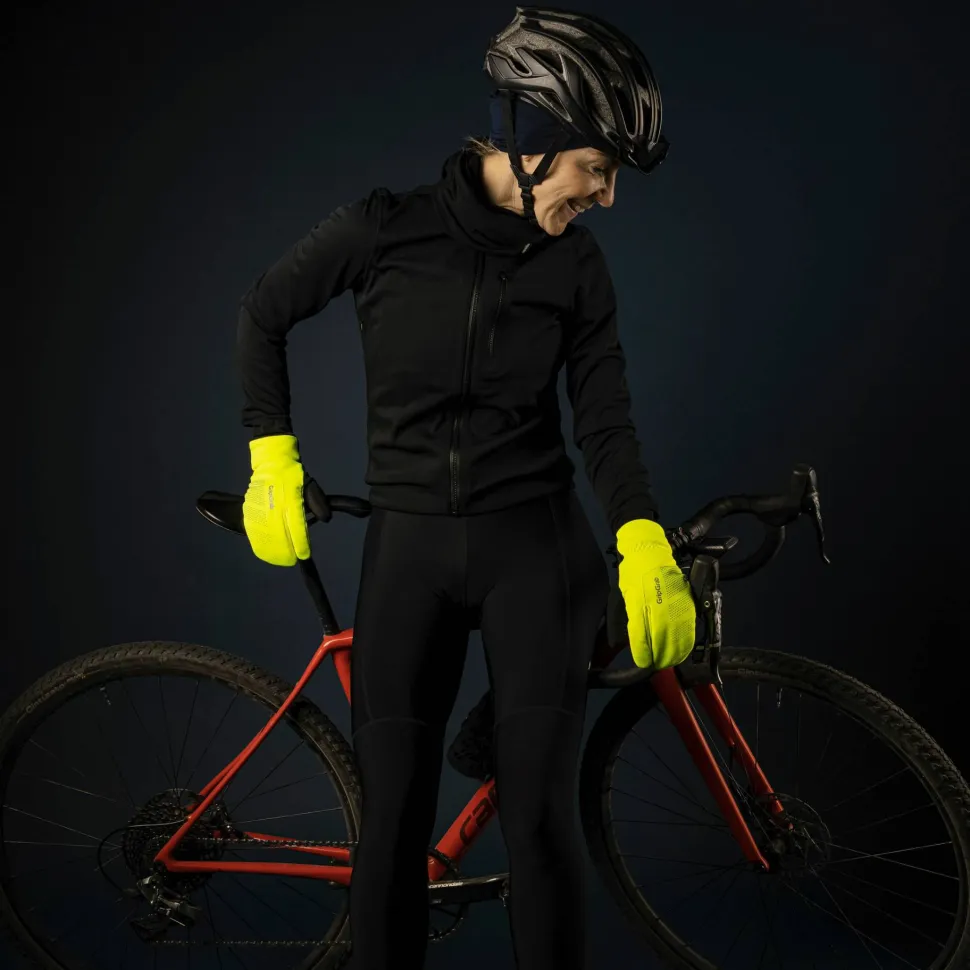 Gripgrab Ride Windproof Deep Winter Lobster Gloves Yellow Hi-Vis