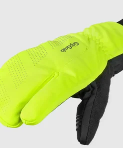 Gripgrab Ride Windproof Deep Winter Lobster Gloves Yellow Hi-Vis