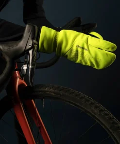 Gripgrab Ride Windproof Deep Winter Lobster Gloves Yellow Hi-Vis
