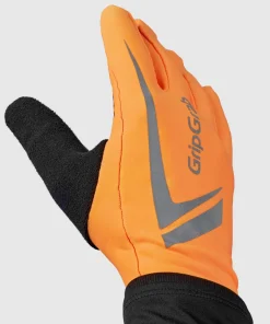 Gripgrab Running Expert Hi-Vis Touchscreen Winter Gloves Orange Hi-Vis