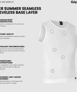 Gripgrab Unisex PACR Ultralight Seamless Sleeveless Base Layer White