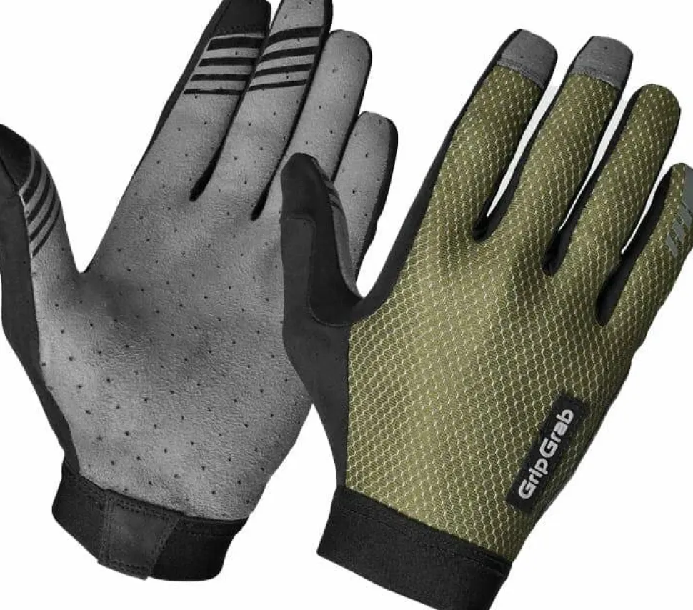 Gripgrab Vertical 2 Insidegrip™ Full Finger Summer Gloves Olive Green